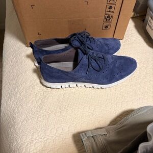 Unisex Cole Hahn Blue Suede Shoes